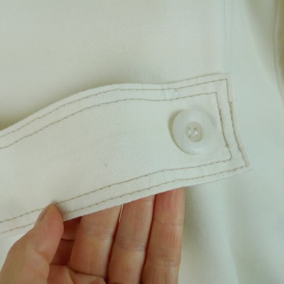 Vintage M L Peacoat 60s Mod Swing A Line Cream White Preppy Retro Spring Twee - Picture 10 of 13